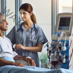 dialysis patient with nurse