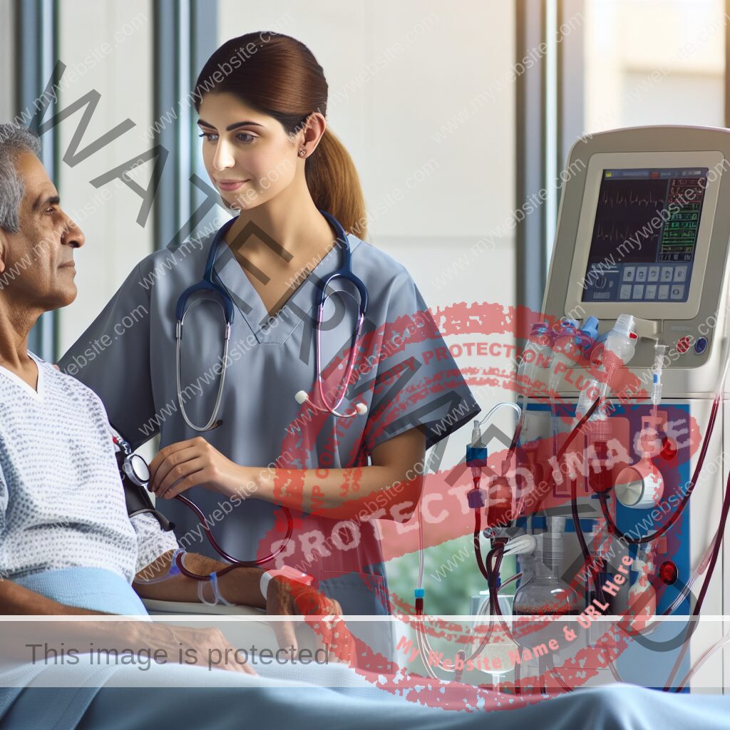 dialysis patient with nurse